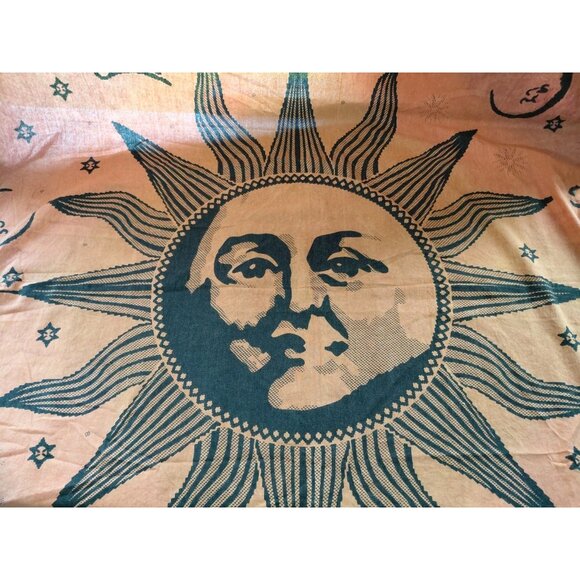 Earthbound Trading Co Sun Moon Wall Hanging Tapestry Stars Bohemian Gypsy Hippie - Picture 4 of 10